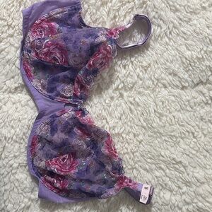 Victoria Secret Dream Angels Floral Lace Underwire Bra - Purple and Pink NWT